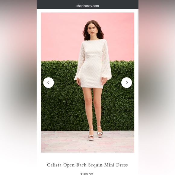 Calista Brand New white bell sleeve sequin dress from Honey - Picture 1 of 3